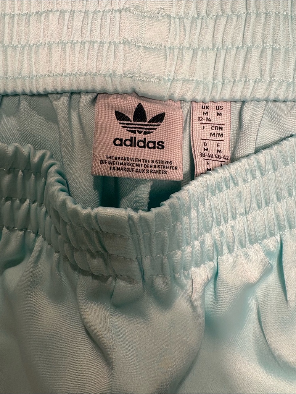 adidas Light Blue and White Women's Athletic Shorts - Picture 2 of 3